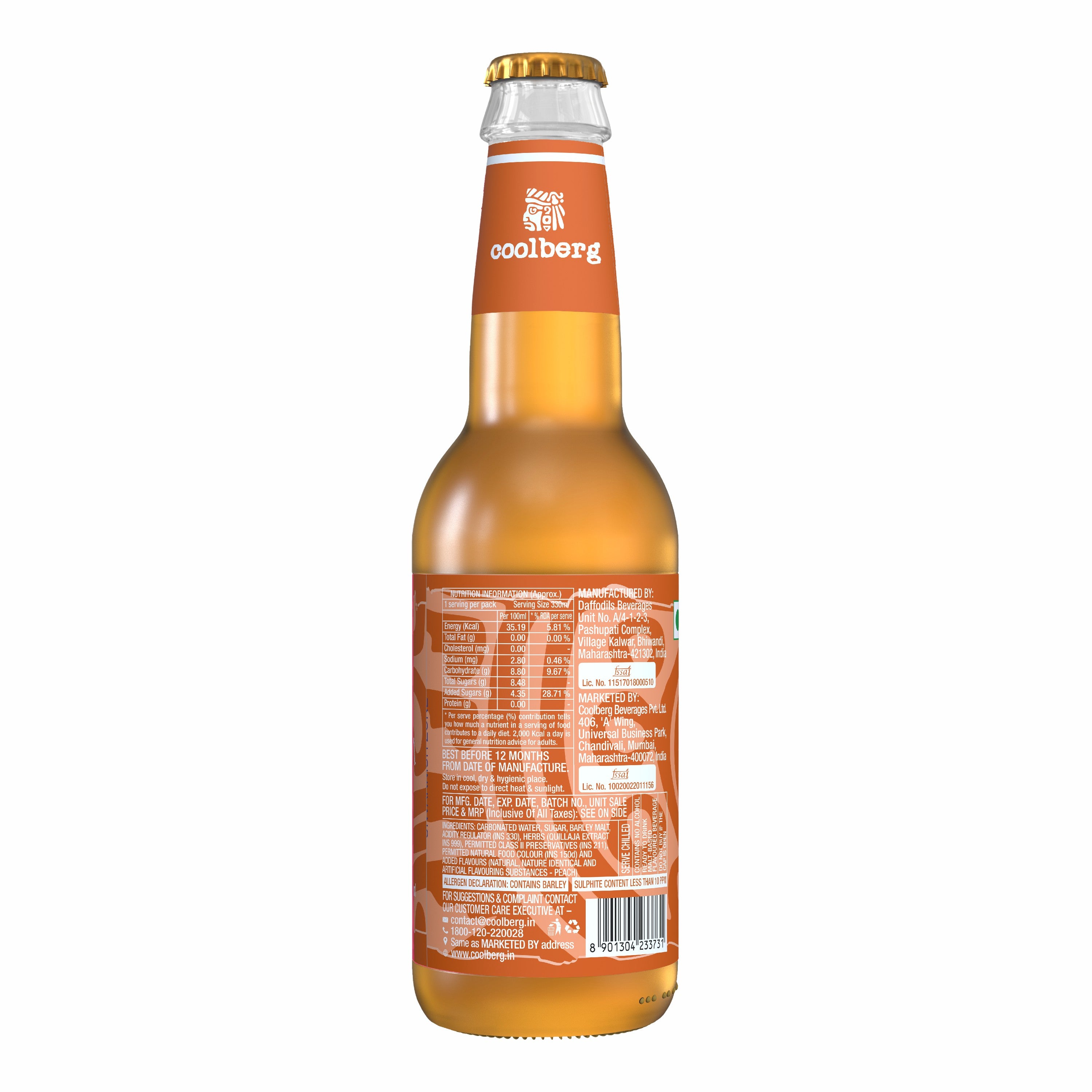 Coolberg Peach Non Alcoholic Beer Coolberg Beverages Pvt. Ltd.